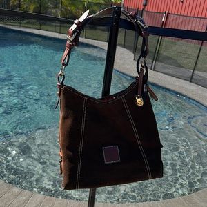 Dooney and Burke suede brown hand bag